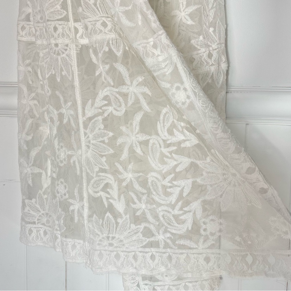 Sundance White Lace Duster Kimono Cardigan Size 2XL -Beach Boho Wedding - Picture 7 of 16